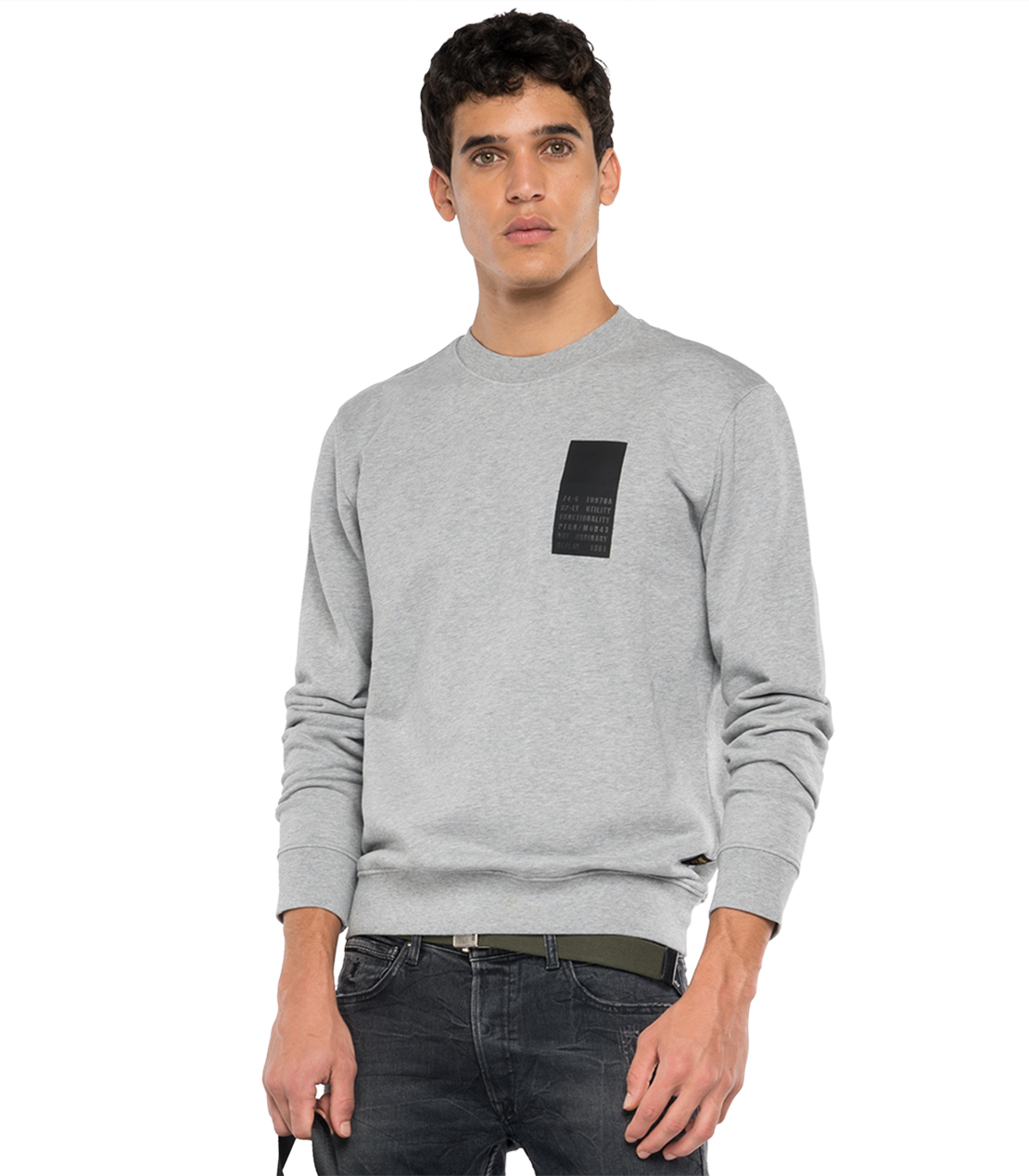 バックプリントコットンスウェットシャツ 詳細画像 メランジグレー 3